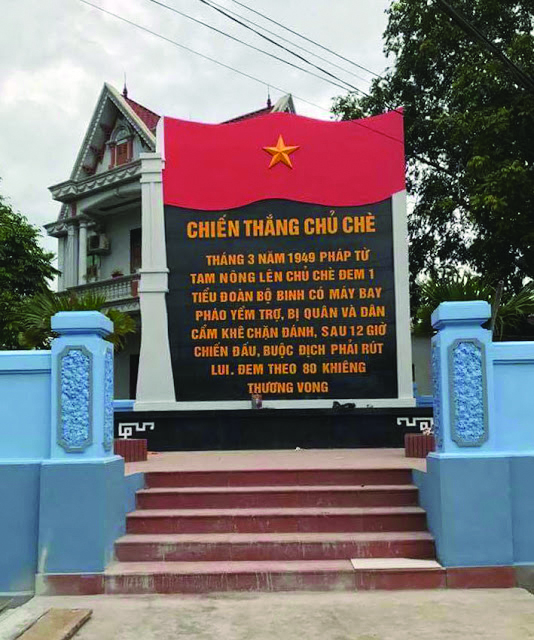 Bia di tích lịch sử chiến thắng Chủ Chè: Địa chỉ đỏ giáo dục truyền thống  cách mạng cho thế hệ trẻ