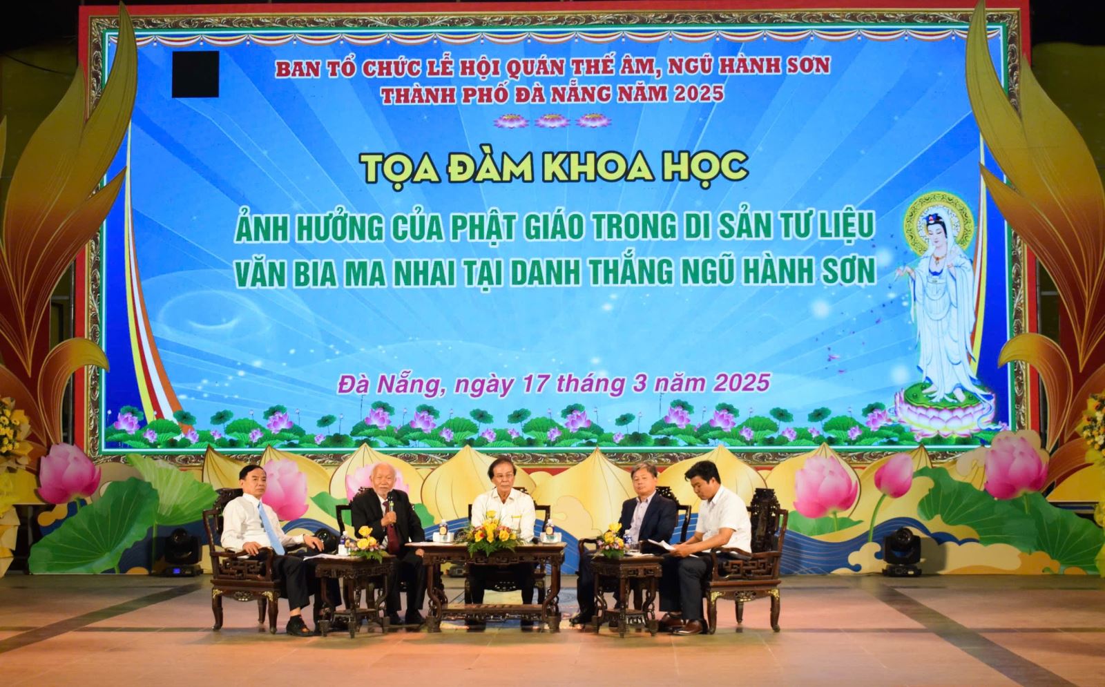 Trong khuôn khổ sự kiện Lễ hội Quán Thế Âm Ngũ Hành Sơn năm 2025, sáng ngày 17-3-2025 Sở Văn hóa và Thể thao thành phố Đà Nẵng đã tổ chức Tọa đàm khoa học “Ảnh hưởng của Phật giáo trong di sản tư liệu Văn bia Ma nhai tại Danh thắng Ngũ Hành Sơn”.