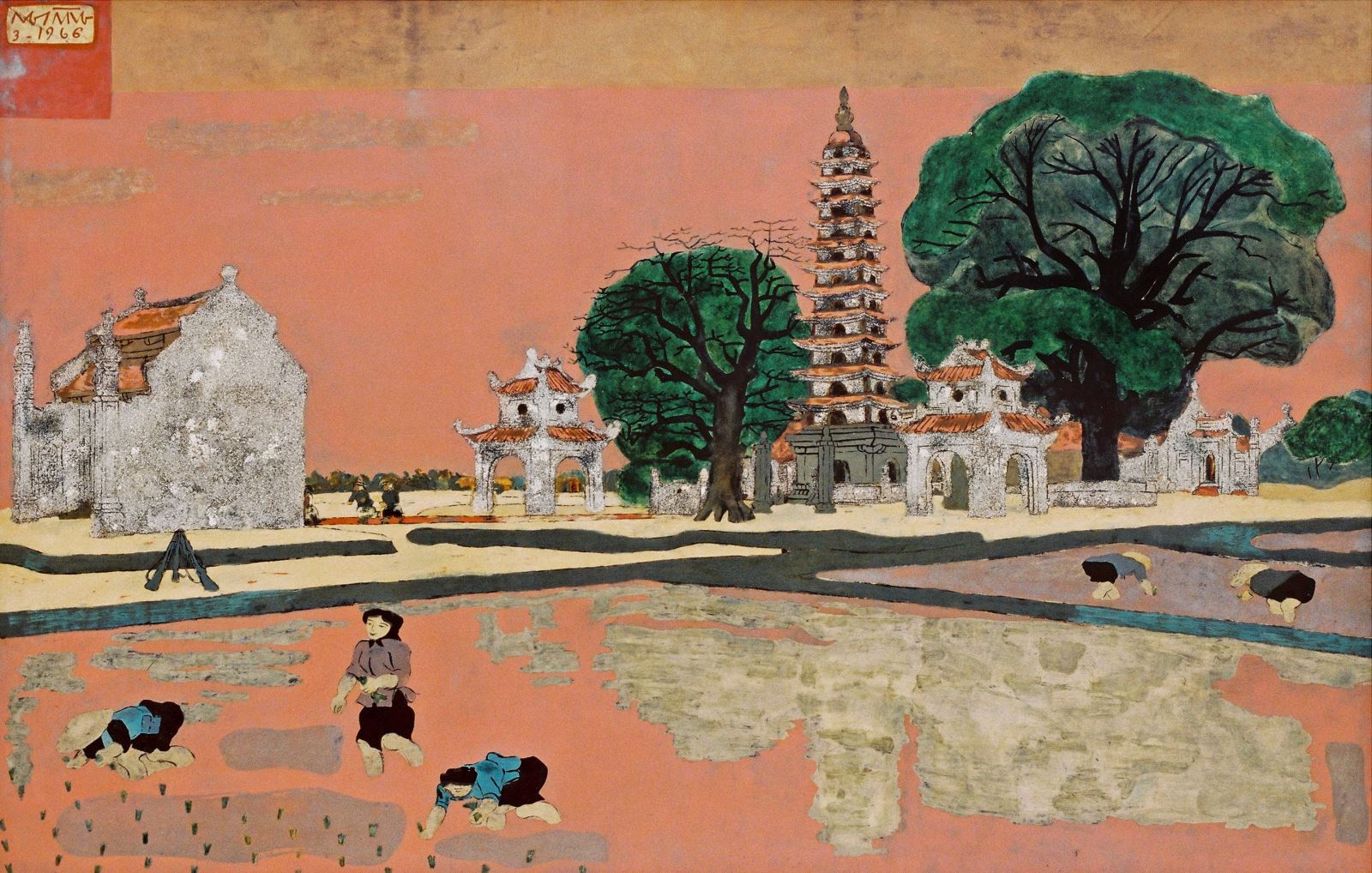 Tóm tắt: Phát huy giá trị văn hóa truyền thống sơn mài được thể hiện bằng sự tiếp nối nghệ thuật từ
chất liệu sơn làng nghề qua những nghiên cứu thử nghiệm của giảng viên, sinh viên Trường Cao đẳng Mỹ
thuật Đông Dương đã và trở thành nghệ thuật sơn mài mang đậm đà bản sắc văn hóa Việt Nam. Đến nay,
tranh sơn mài truyền thống vẫn được các họa sĩ đương đại nhiện cứu, phát huy sáng tạo. Tranh sơn mài
truyền thống đã trở thành thương hiệu Mỹ thuật Việt Nam trong nghệ thuật của thế giới. Để phát huy những
giá trị văn hóa, nghệ thuật truyền thống cần có những giải pháp phù hợp nhằm khẳng định hơn nữa nghệ
thuật tranh sơn mài Việt Nam, góp phần vào sự nhiệp xây dựng nền văn hóa nghệ thuật Việt Nam tiên tiến,
đậm đà bản sắc dân tộc.