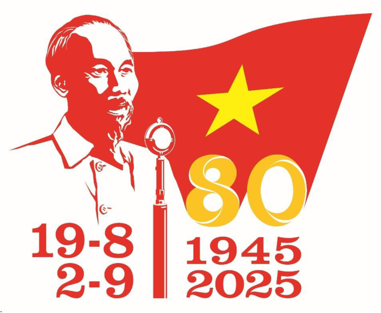 Mẫu biểu trưng (logo) sử dụng tuyên truyền Kỷ niệm 80 năm Cách mạng Tháng Tám thành công và Quốc khánh 2-9