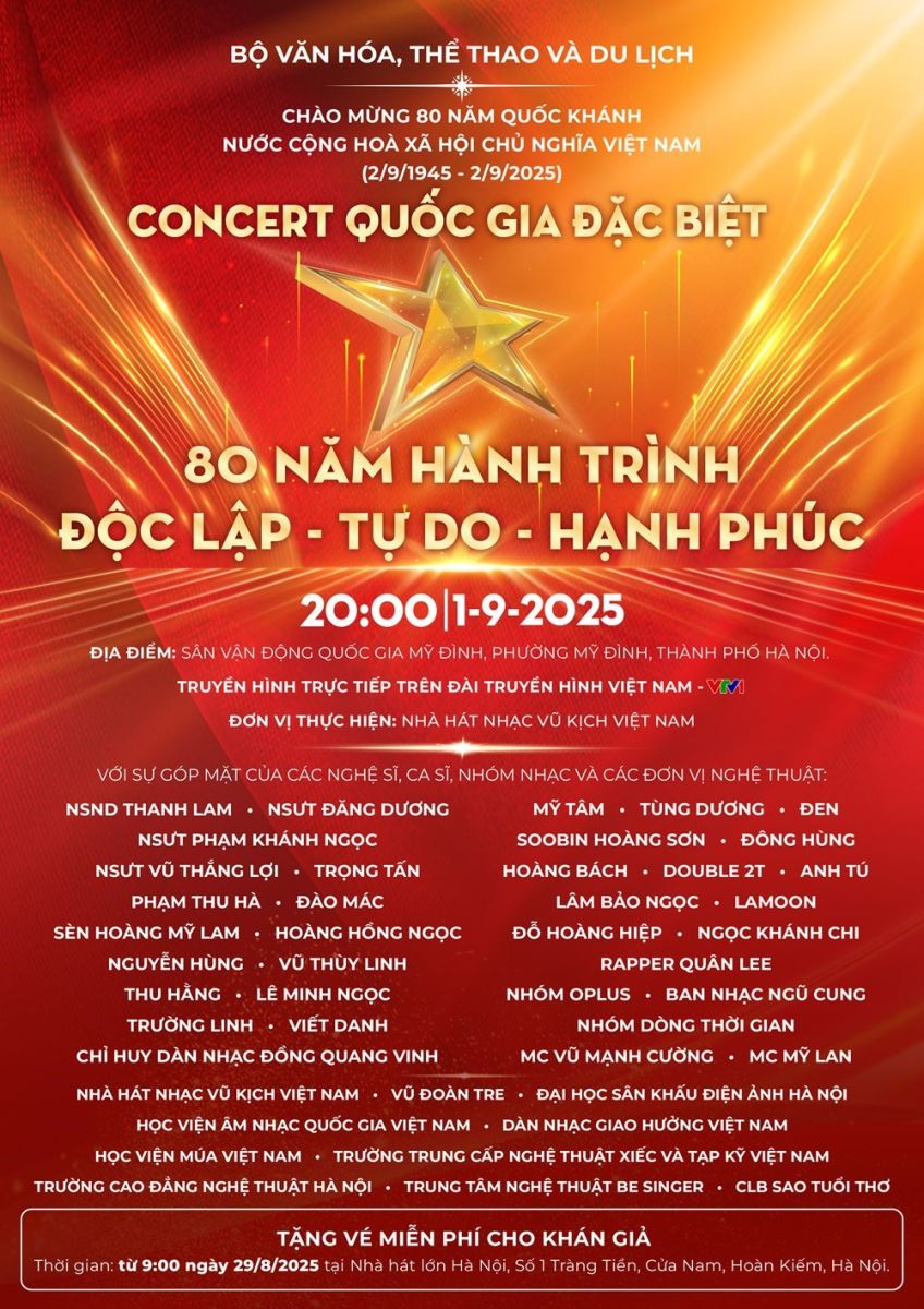 Concert quốc gia đặc biệt "80 năm hành trình Độc lập - Tự do - Hạnh phúc"